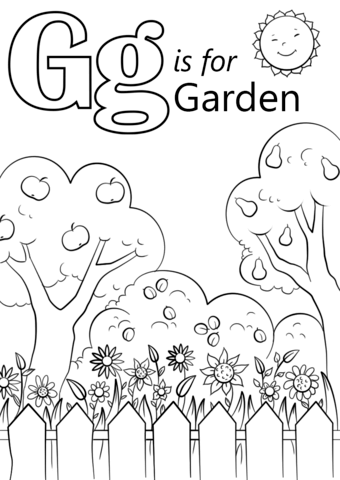 Letter G Is For Garden Coloring Page